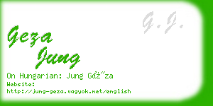 geza jung business card